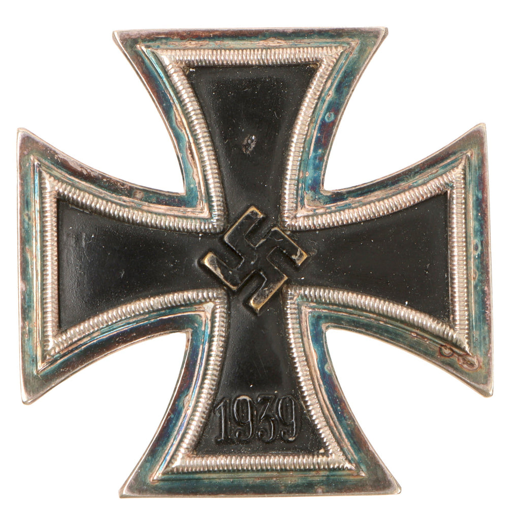 Original German WWII Navy Kriegsmarine Brass Core Iron Cross First Class 1939 EKI with Vertical Pinback - Unmarked Original Items