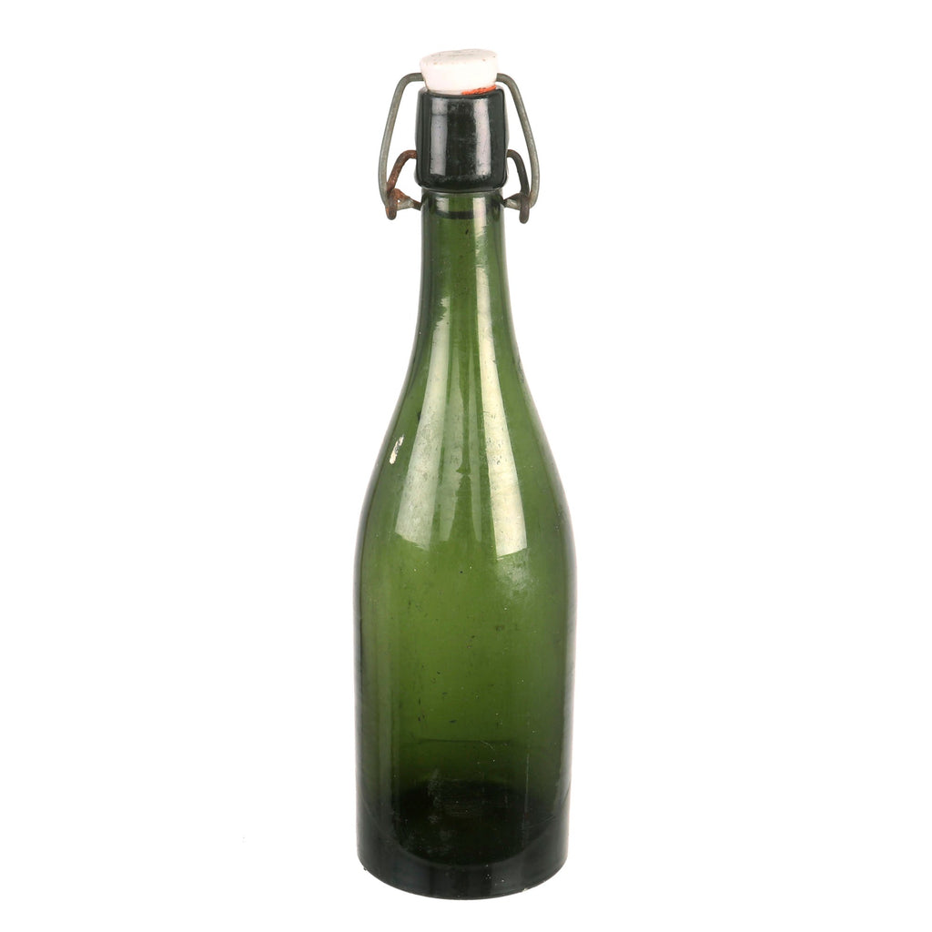 Original German WWII Luftwaffe FL UV Marked Green Glass Wine Bottle - dated 1944 Original Items