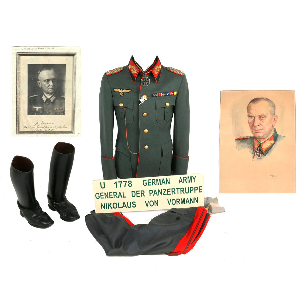 Original German WWII 23rd Panzer Div. & XLVII Panzerkorps Commander General der Panzertruppen Nikolaus von Vormann Uniform Set - Formerly Part of the A.A.F. Tank Museum Original Items