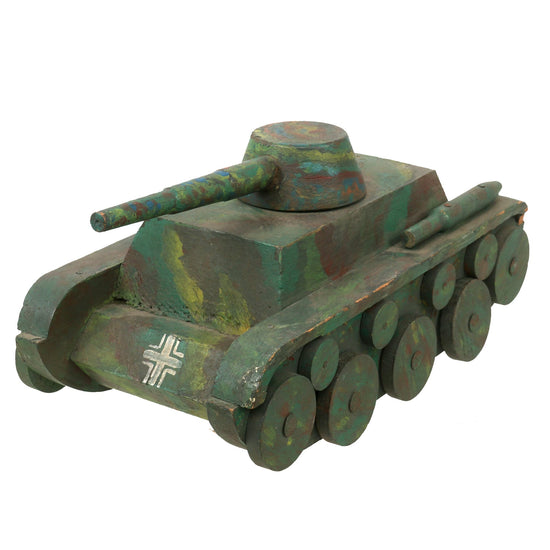 Original German WWII “POW Made” PzKpfw V Panther Tank Wood Model Toy Original Items