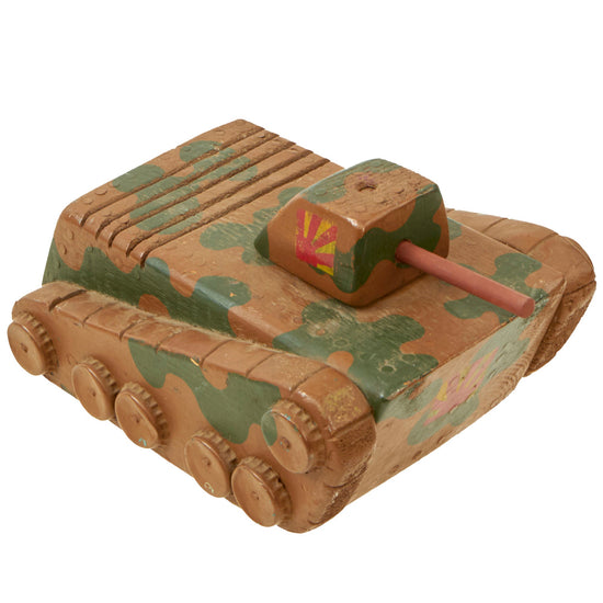 Original U.S. / Japanese WWII “POW” Made Type 95 Ha-Go Light Tank Wood Model Toy Original Items
