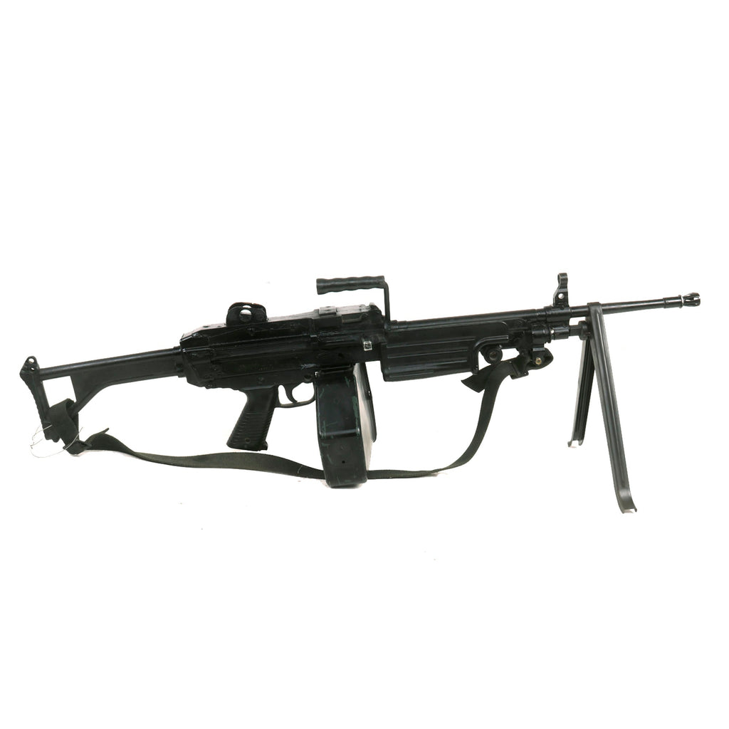 Original U.S. FN Minimi LMG Rubber Duck Molded Training Rifle with Sling, Ammo Belt & Dummy Rounds Original Items