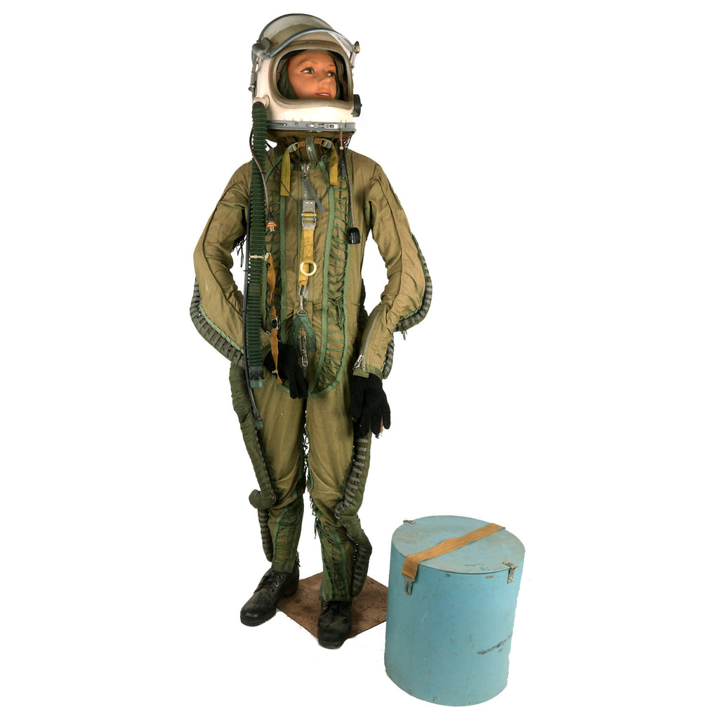 Original Cold War Soviet MIG Jet Fighter Cased GSH-6A High Altitude Flying Helmet with VKK-6M Pressure Suit Original Items