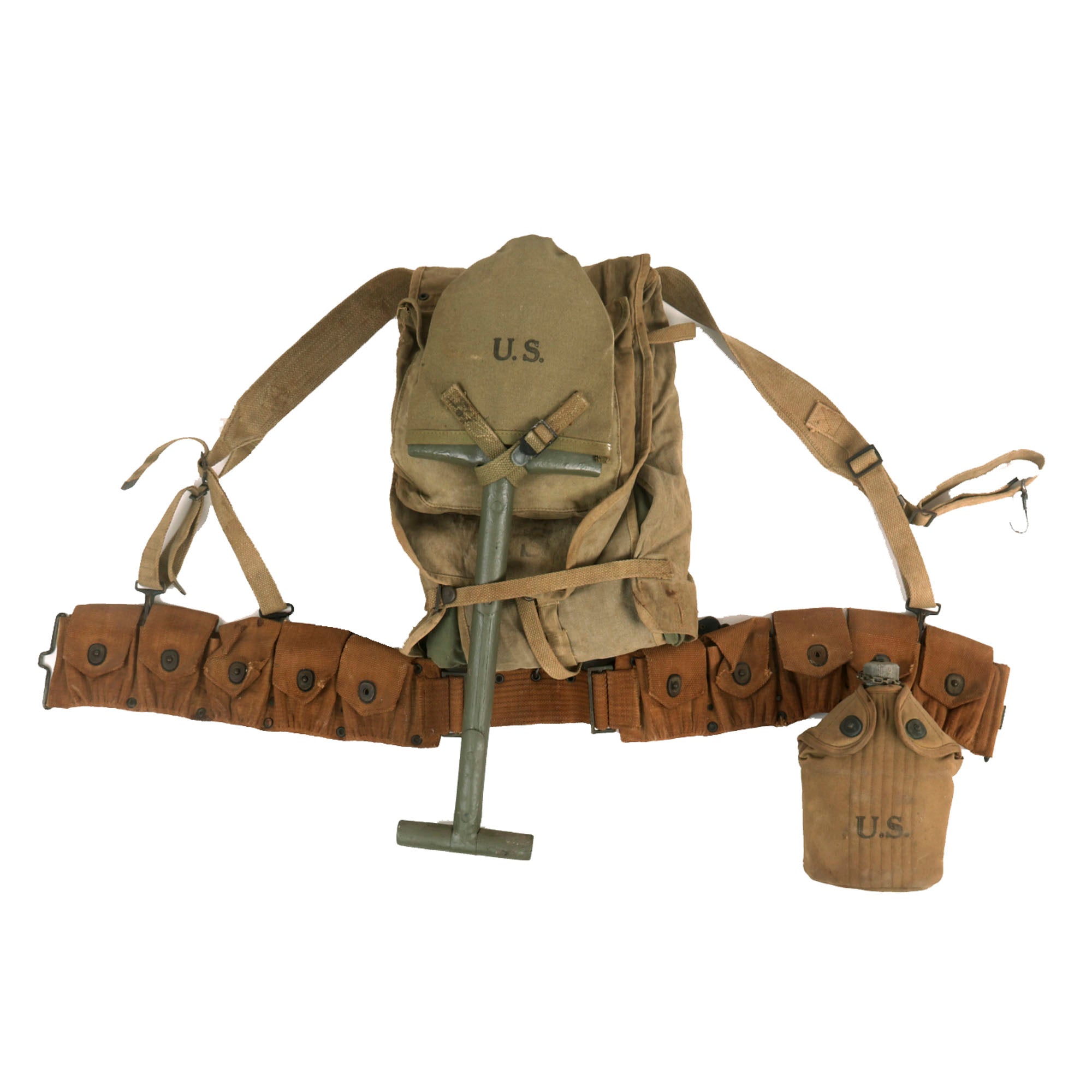 Original WWI WWII Field Gear Lot with 1917 Dated
