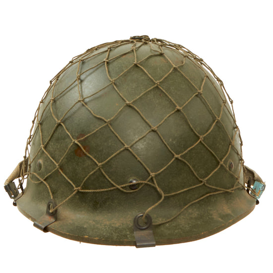 Original Iraqi Army Iraq War Dark Green M80 Helmet with West German Surplus Net Original Items