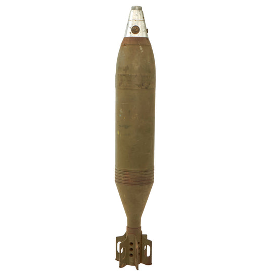Original U.S. WWII Inert 81mm M56 HE Mortar Shell Round - Dated 1945 Original Items