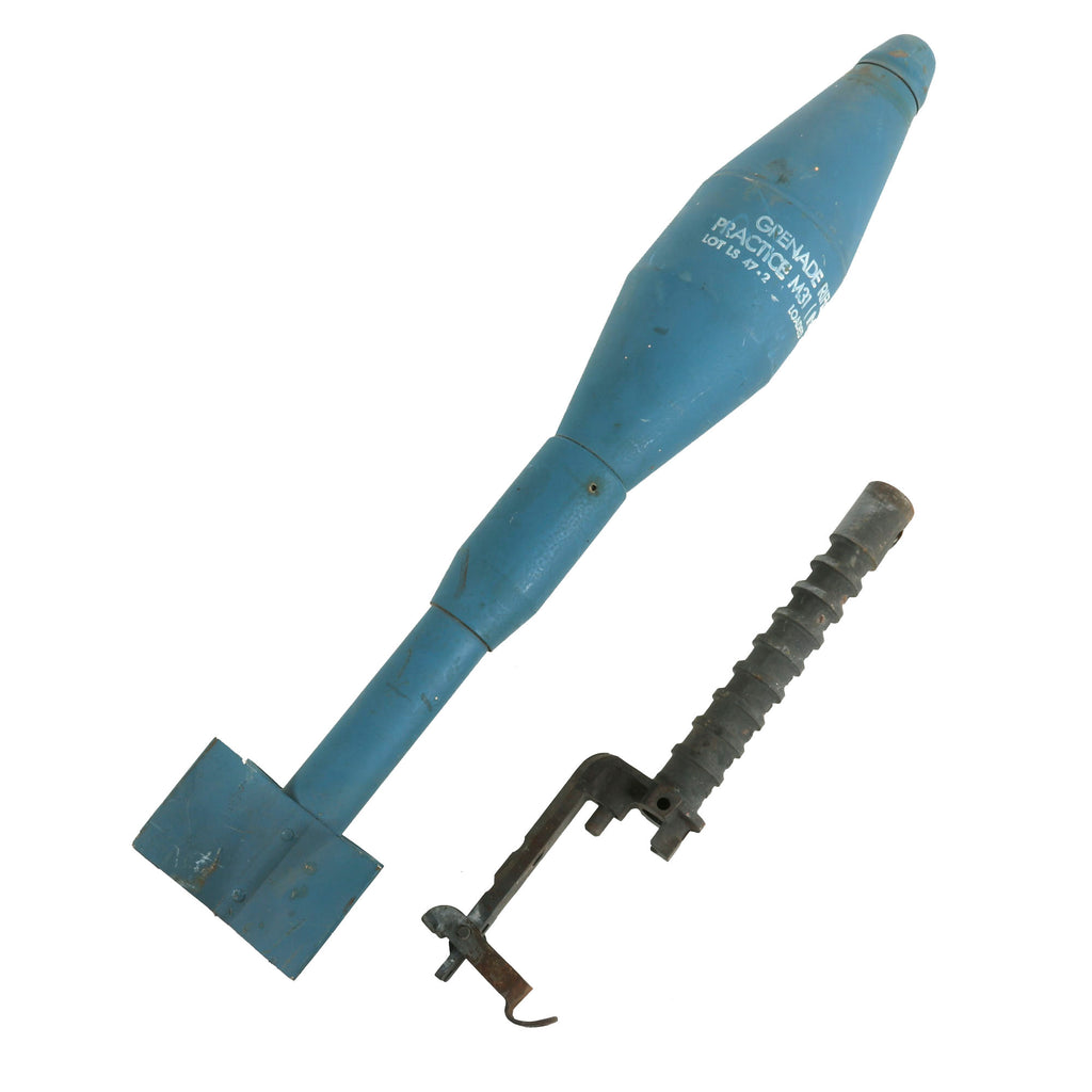 RARE Original U.S. WWII M7A3 Grenade Launcher for M1 Garand Rifle with Inert M31 Anti-Tank Practice Grenade - 2 Items Original Items