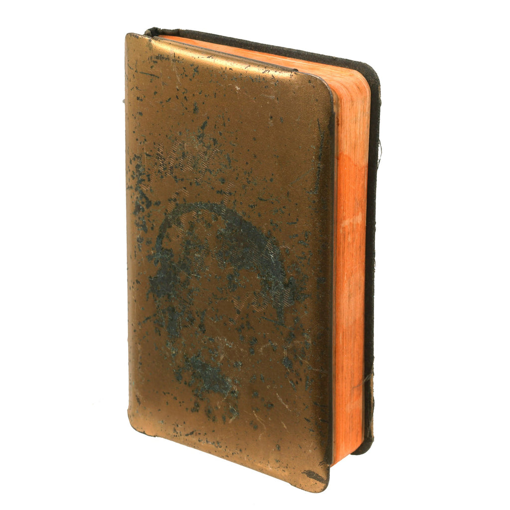 Original U.S. WWII Era Named “May God Protect You” New Testament Heart-Shield Breast Pocket Bible Original Items