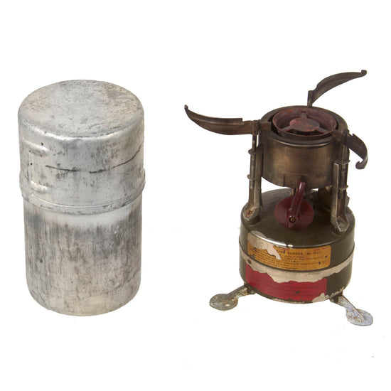 Original Vietnam War U.S. Issue Rogers Gasoline Camp Stove in 1944-Dated Bayonet "F" Canister - Dated 1965 Original Items