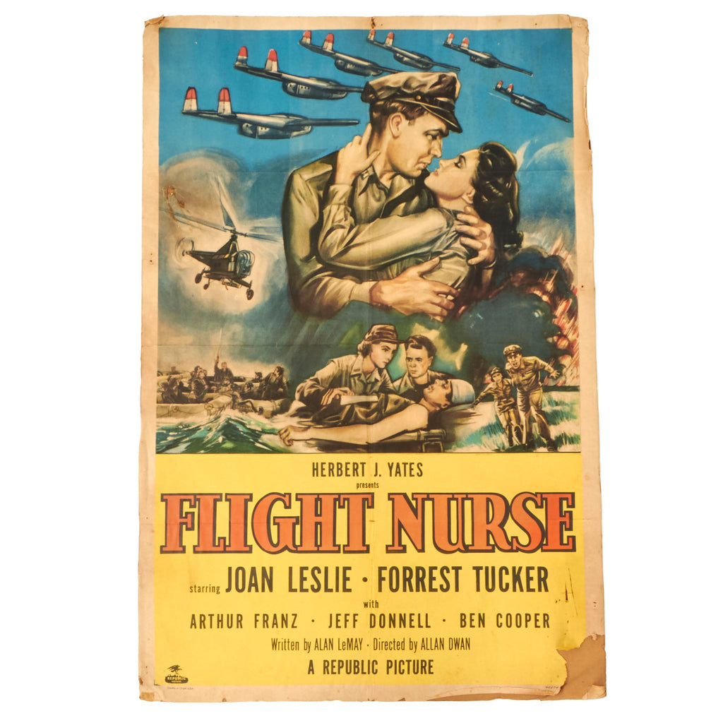 Original U.S. Korean War "Flight Nurse" 1953 Republic Pictures Movie Poster - 27" × 41" Original Items
