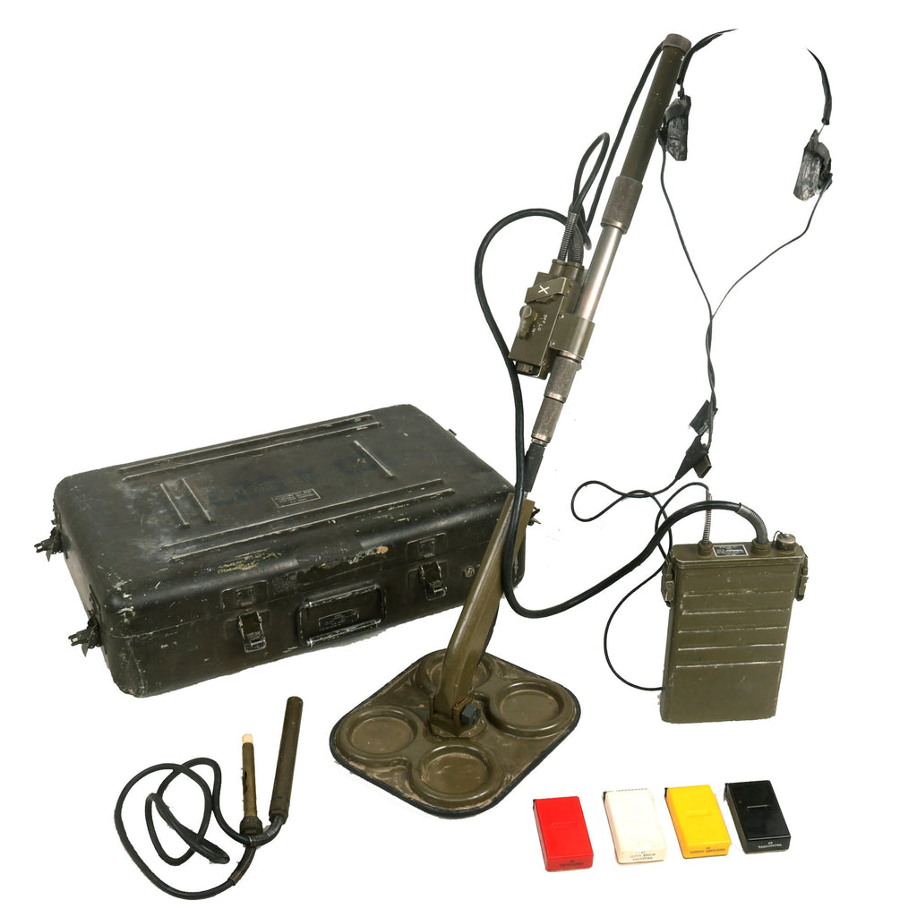 Original U.S. Vietnam War Era US Army P-158 Mine Detector Set in Case with Spare Electronics Modules Original Items
