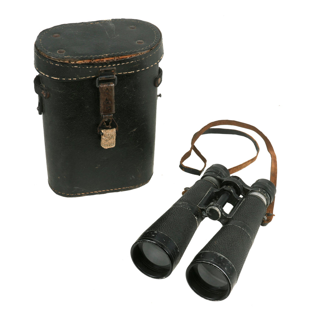 Original German Early WWII Hensoldt-Wetzlar 10x50 Dialyt Marine Naval Binoculars and Case Original Items
