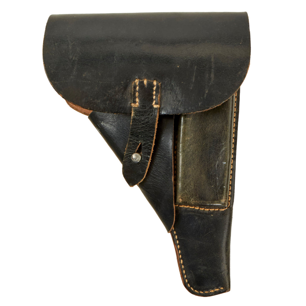 Original German WWII Walther P38 Black Leather Softshell Holster by Hans Römer - Pistole 38 - Excellent Original Items