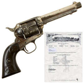 Original U.S. Colt Nickel-Plated .45cal Single Action Army Revolver made in 1883 with 5 ½" Barrel & Factory Letter - Matching Serial 88267