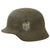 Original German WWII USGI Bring Back Army Heer M35 Double Decal Textured Paint Helmet with "V for Victory" Pin - Size 62 Shell Original Items