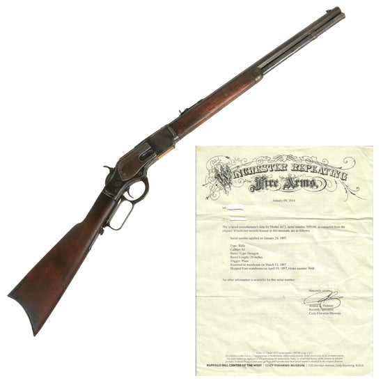 Original U.S. Winchester Model 1873 .44-40 Repeating Rifle with Special Order 20" Octagon Barrel & Factory Letter made in 1897 - Serial 509188B Original Items
