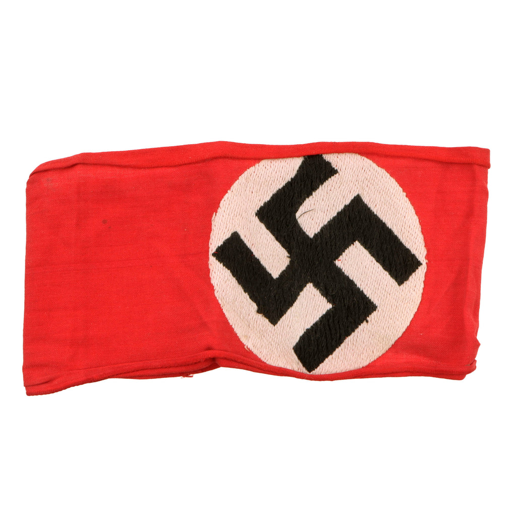 Original German WWII NSDAP & SA Cotton Armband with Directly Woven BeVO Insignia