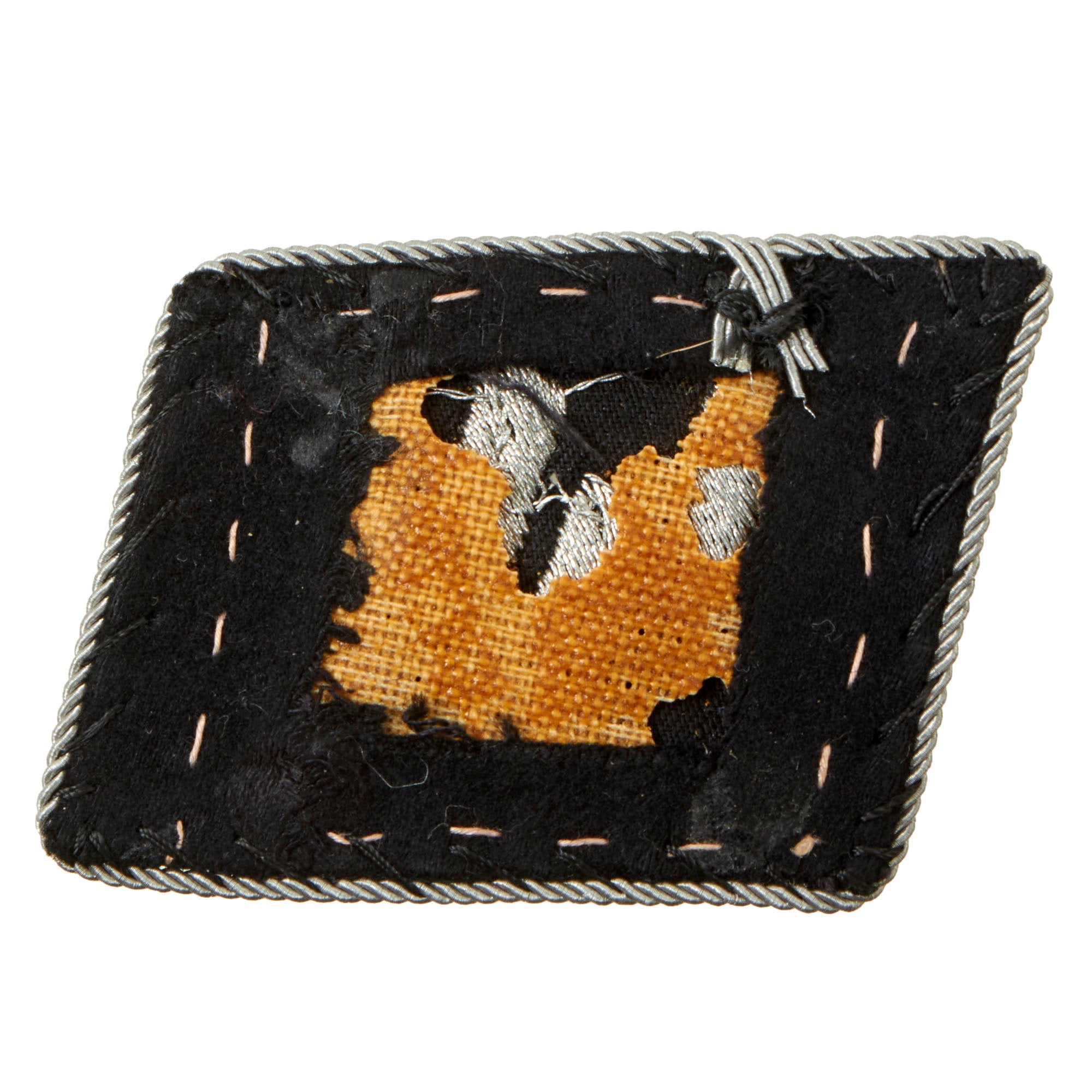 Original German WWII SS Officers Late War Bullion Embroidered Double S ...