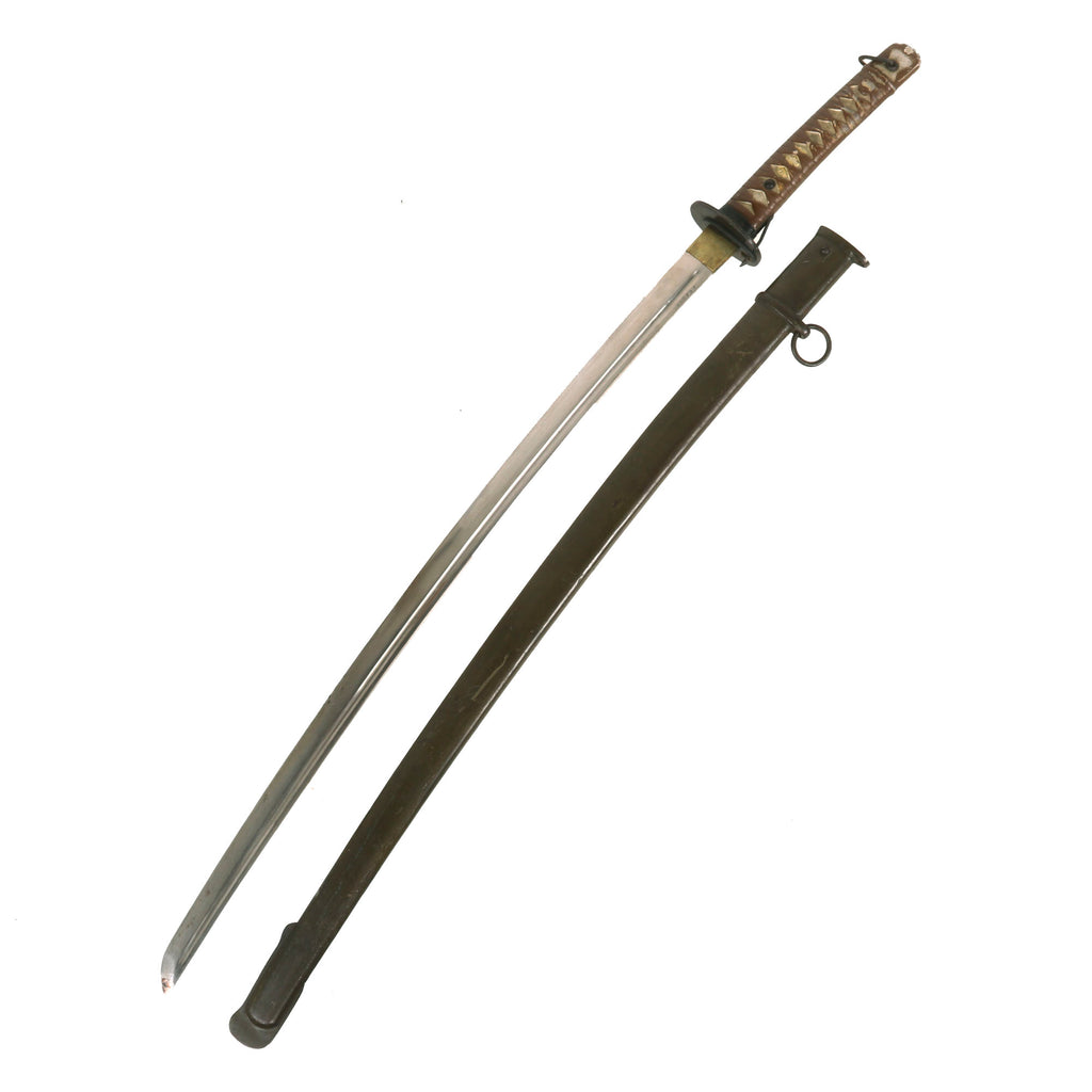Original Excellent WWII Japanese Army Type 95 NCO Aluminum Handle Katana Sword with Scabbard - Matched Serial 200797 Original Items