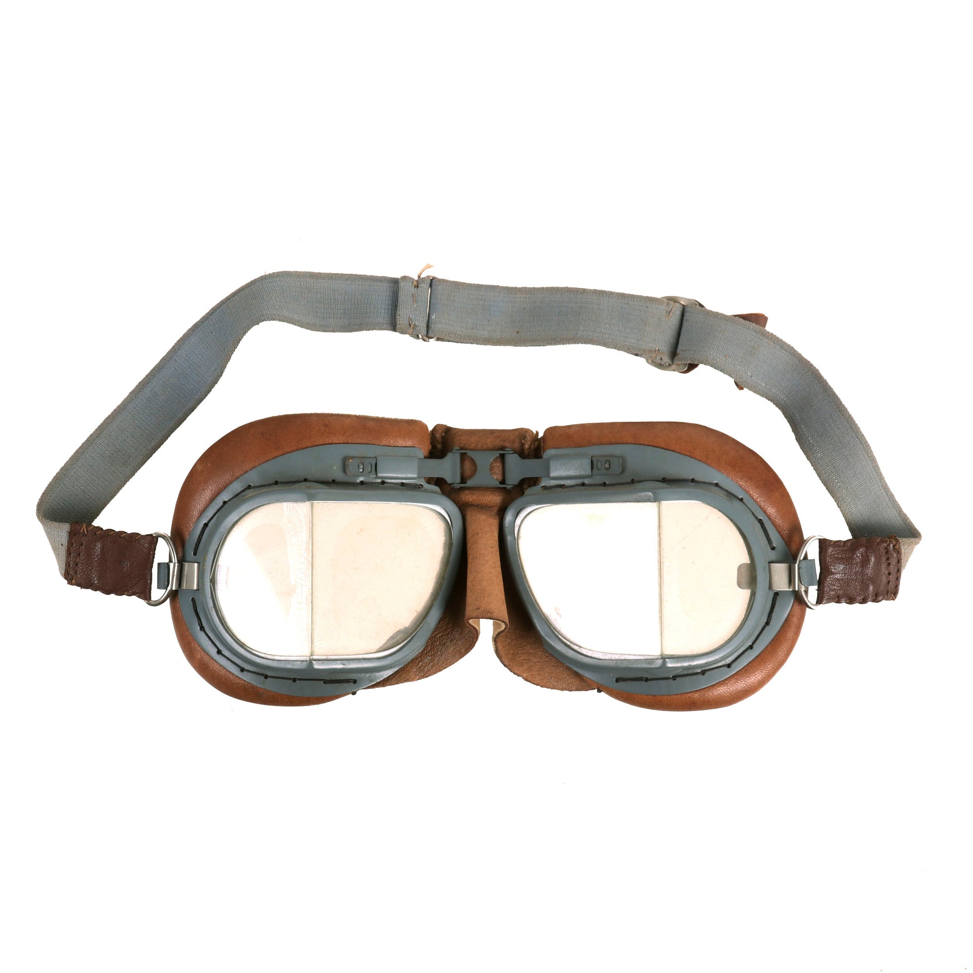 Original U.S. WWII AAF British Type C Leather Flying Helmet & Mk