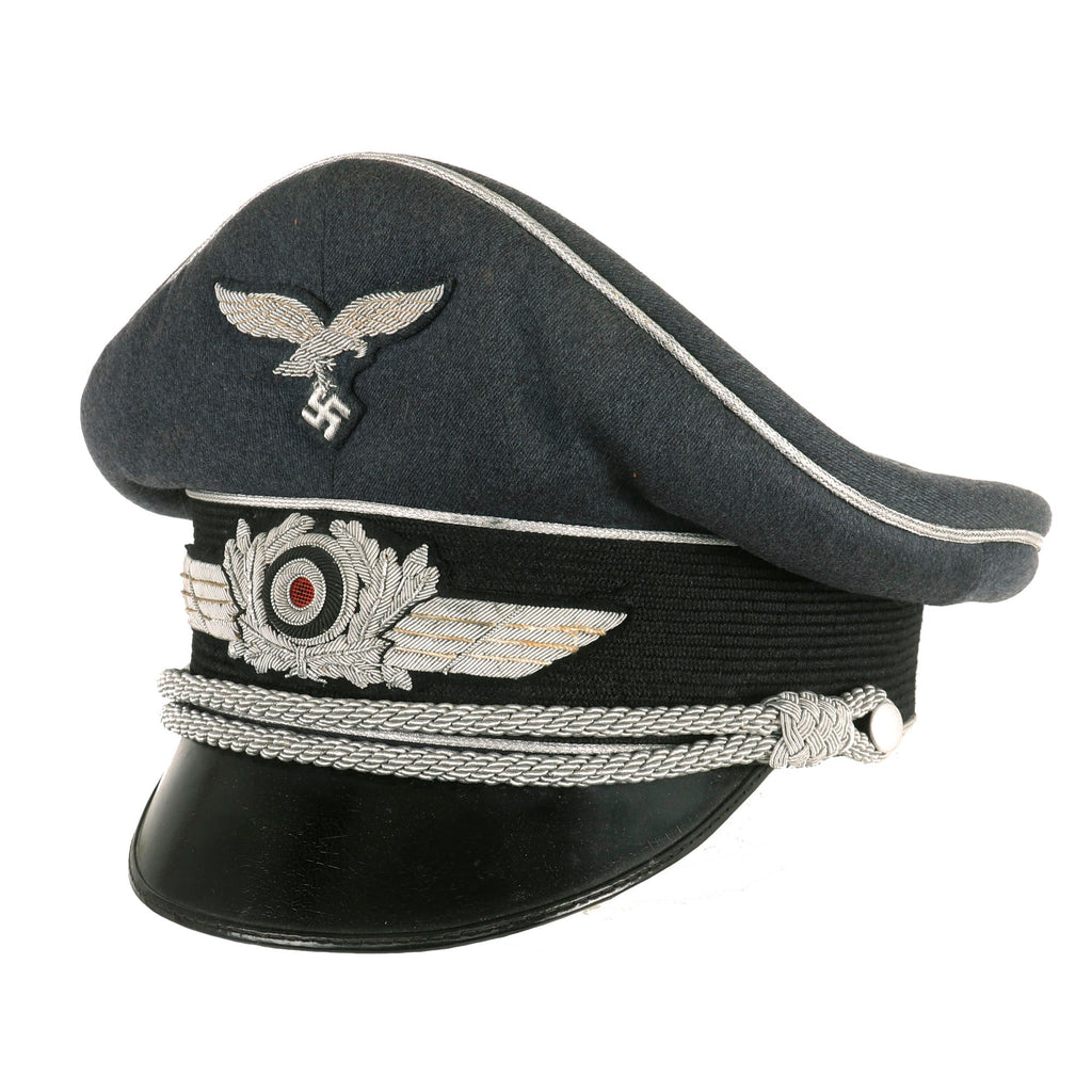Original German WWII Luftwaffe Officer Schirmmütze Visor Crush Cap by Erel with Bullion Insignia Original Items