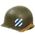 Original U.S. WWII M1 Helmet with 3rd Infantry Division Insignia Likely Painted During Korean War - Westinghouse Liner Original Items