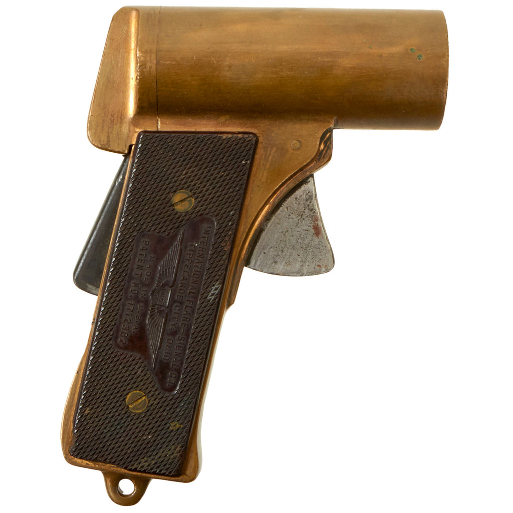 Original U.S. WWII Brass M2 Pyrotechnic Pistol by International Flare-Signal Co. Serial 583 Original Items