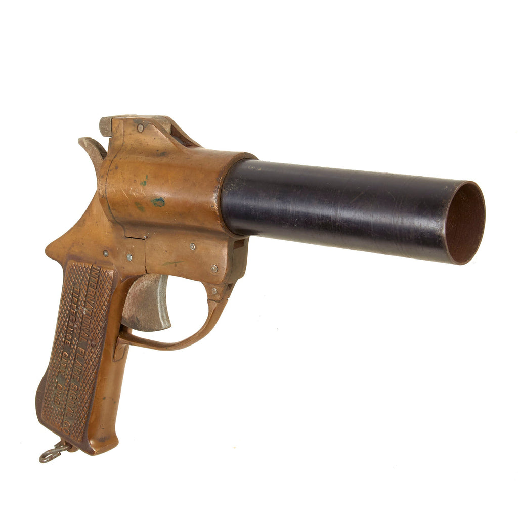 Original U.S. WWII International Flare Signal Company Brass-Framed Pistol - Serial 17828 - Dated July 1943 Original Items