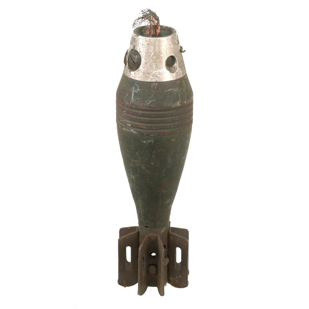 Original U.S. WWII Era M49A2 60mm Deactivated Mortar Round with Partial Fuse - Dated 1942 - Inert Original Items
