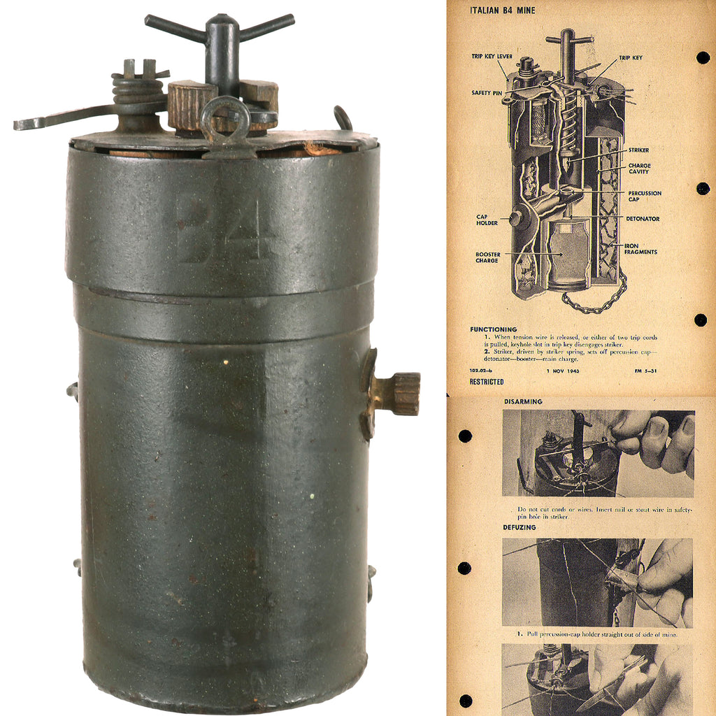 Original Italian WWII Inert Vaudagna B4 Anti-Personnel Mine Original Items
