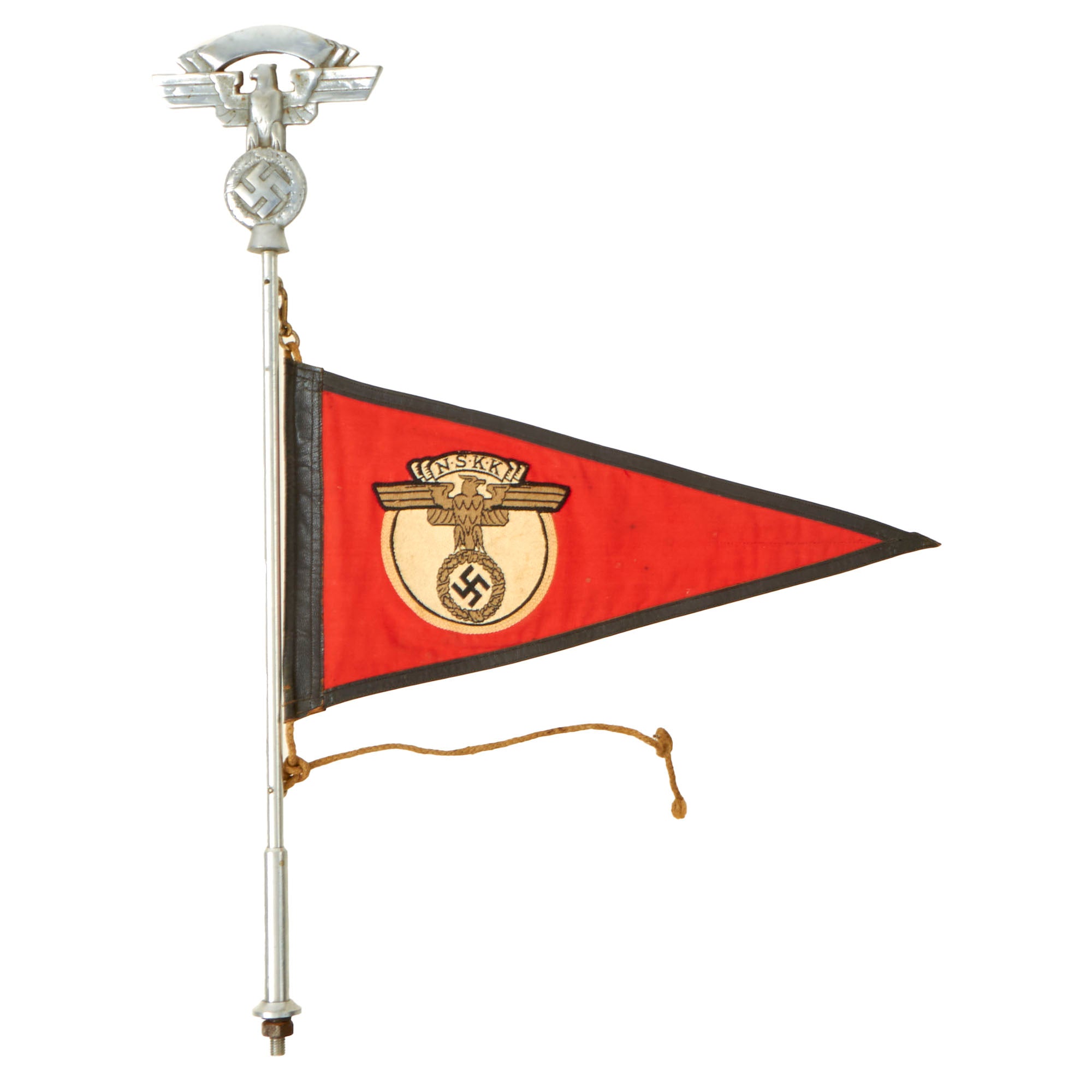 Original German WWII NSKK Vehicle Staff Car Pennant Flag with Flag