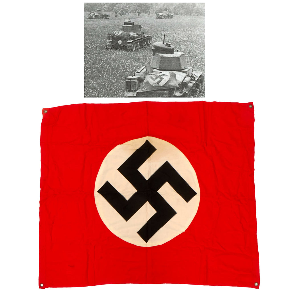 Original German WWII Panzer Tank & Vehicle Identification Flag - 31" x 36” Original Items