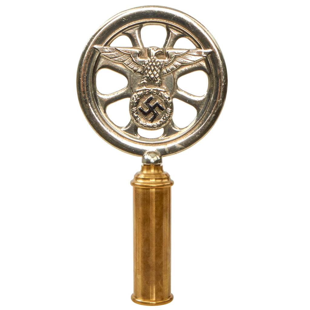 Original German WWII NSKK National Socialist Motorized Corps Early Flag Pole Finial Topper with Socket Original Items