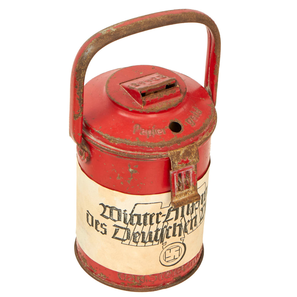 Original German WWII WHW Gau Steiermark Donation Can by Westermann & Co Neheim-Ruhr with Rare Paper Label Original Items