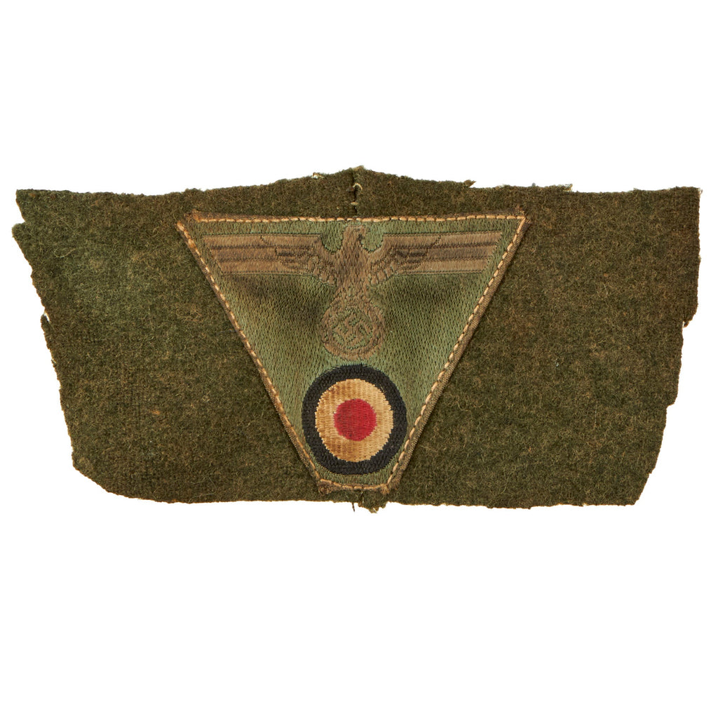 Original German WWII Late War Heer Army Cut Off M43 Field Cap Eagle and Cockade Insignia Trapezoid Original Items