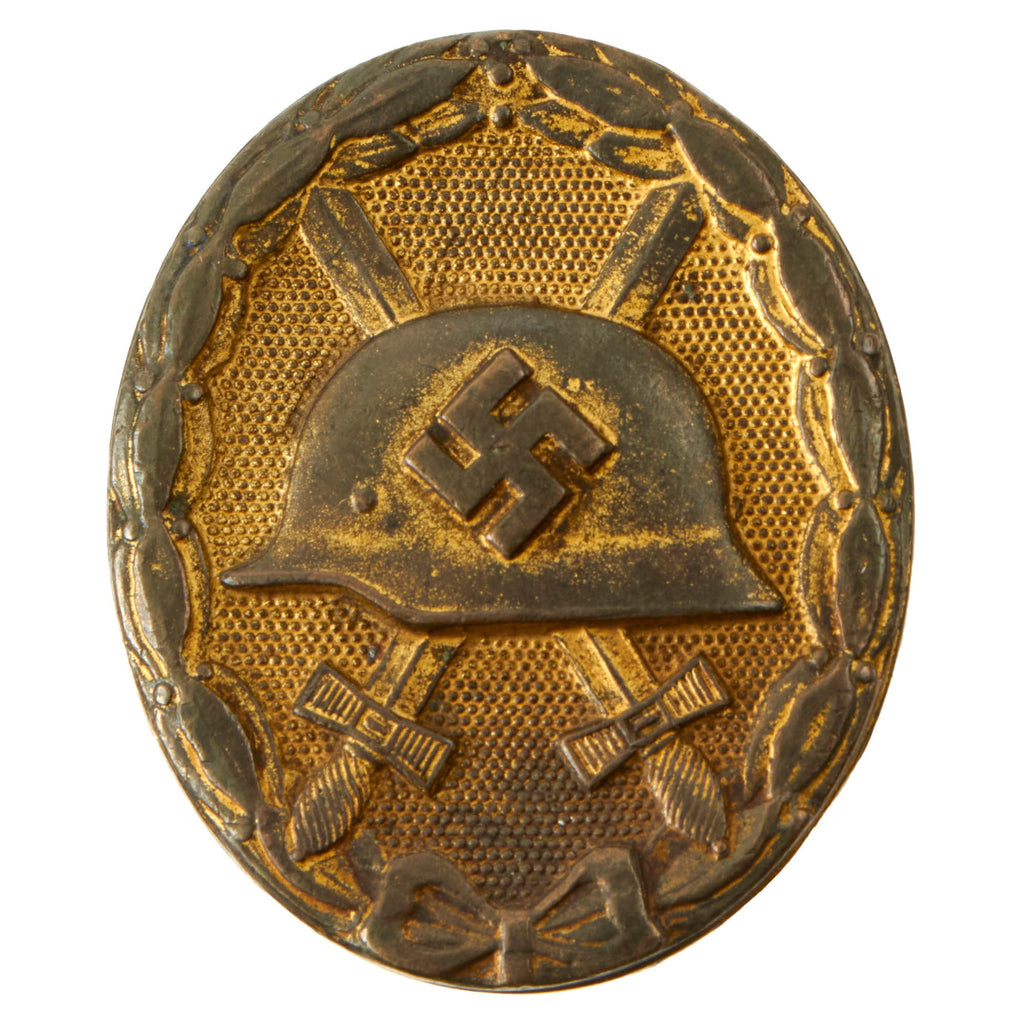 Original German WWII 1st Class Gold Wound Badge by Paul Meybauer of Berlin - Solid Back Original Items