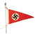 Original German WWII NSDAP National Socialist Vehicle Staff Pennant Flag & Pole with Finial Original Items