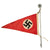 Original German WWII NSDAP National Socialist Vehicle Staff Pennant Flag & Pole with Finial Original Items