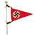 Original German WWII NSDAP National Socialist Vehicle Staff Pennant Flag and Pole with Finial and Detachable Base Original Items
