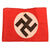 Original German WWII NSDAP Party Late War Printed Cotton Armband with Faded Depot Stamp