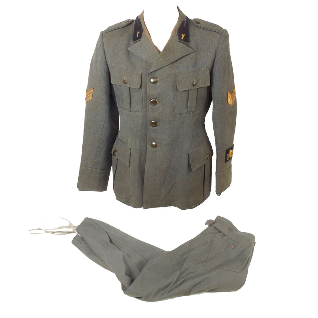 Original Italian WWII MVSN Motorcyclist Sergente’s Uniform Jacket & Trousers - Dated 1943 Original Items