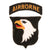 Original U.S. WWII Type 2 101st Airborne Division Red Tongue Patch with Rocker Original Items