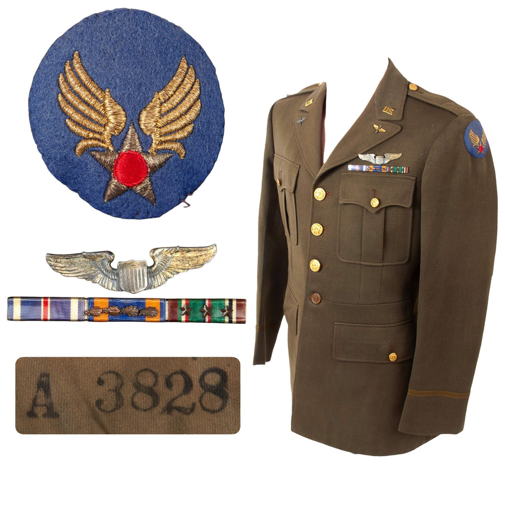 Original U.S. WWII AAF DFC Officer’s Uniform Named by Word-of-Mouth to Lt John Allen, 713th Bombardment Squadron, 448th Bombardment Group Original Items