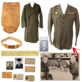 Original U.S. WWII 2nd Marine Division Wounded Signalman Uniform, Dog Tag & Ephemera Grouping with Marine Corps Identification Cards and Outstanding Research Documents - Corporal Bertram W. Bowman, Wounded at Saipan