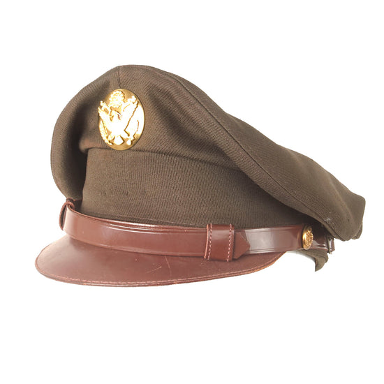 Original U.S. WWII US Army Enlisted Winter Service Crusher Cap - Size 7 Original Items