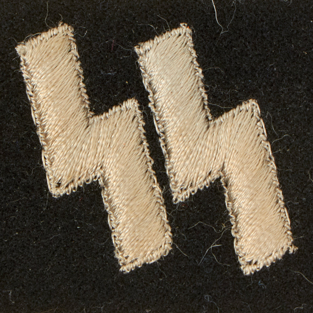 Original German WWII Unissued SS Double Sig Rune Collar Tab - Schutzst ...