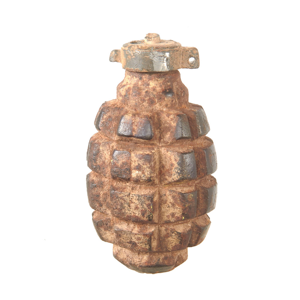 Original French WWI F1 Hand Grenade with Partial Billant Modèle 1916 Fuse - Inert Original Items