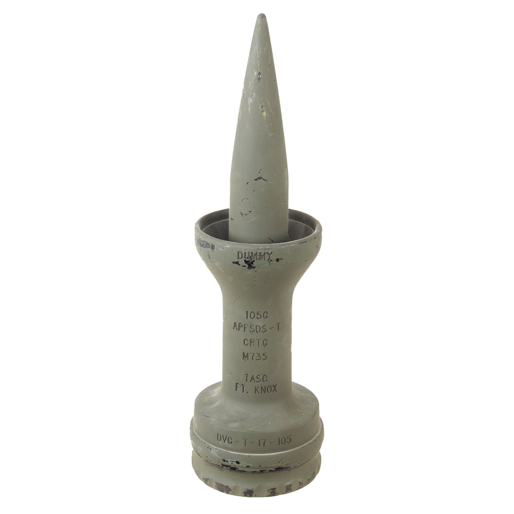 Original U.S. Operation Desert Storm Era Inert 105mm M735 APFSDS Dummy Sabot Trainer Round Marked TASC Ft. Knox Original Items