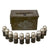 Original U.S. Desert Storm Era Inert Complete Set of 10 40mm High Velocity Rounds on MK19 Links for the Mark 19 Grenade Launcher in Original M2A1 Ammunition Canister Original Items