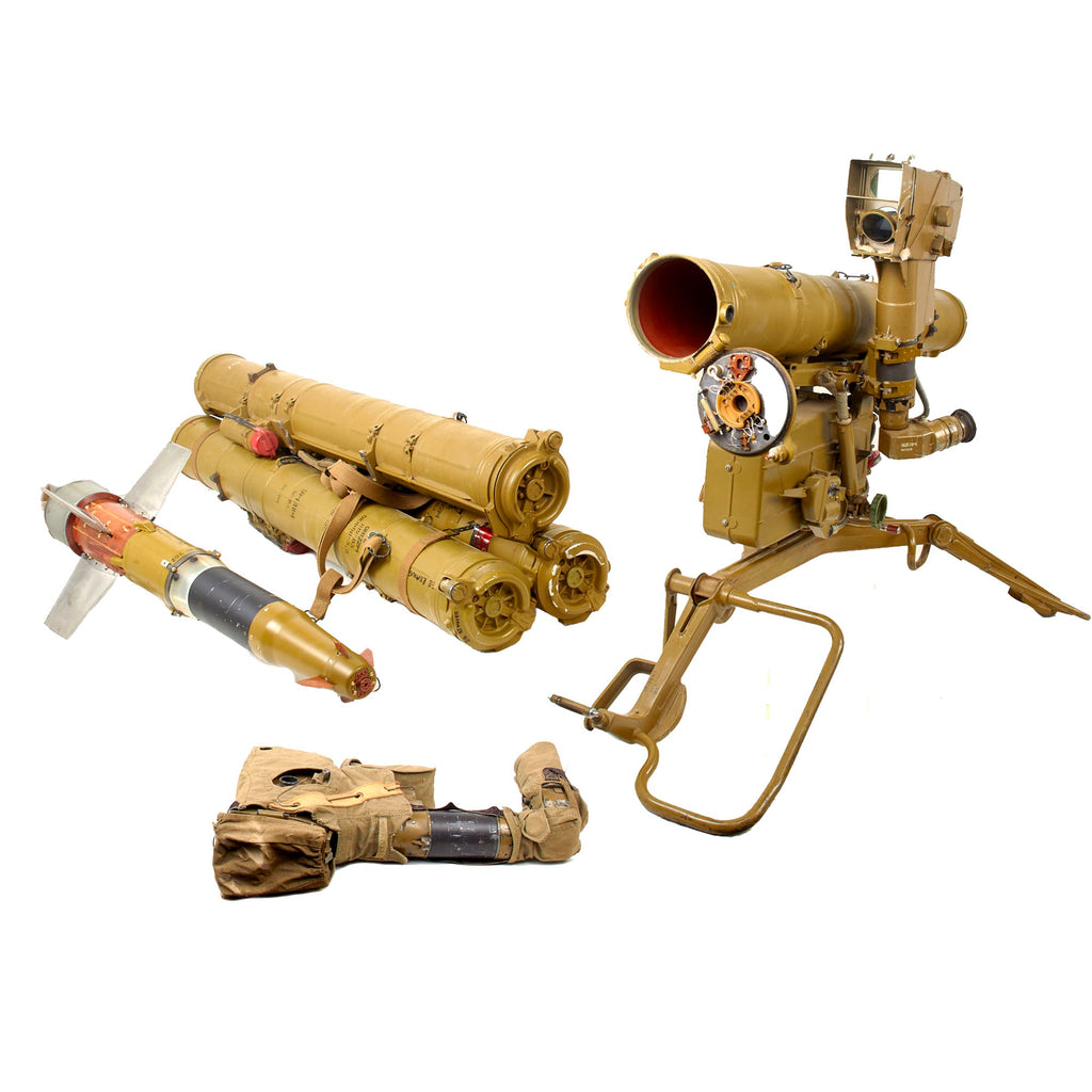 Original Soviet Cold War Inert 9K111 Fagot SACLOS Wire-Guided Anti-tank Missile System with Tripod, 4 Tubes, Inert Rocket, and Spare Sight Original Items